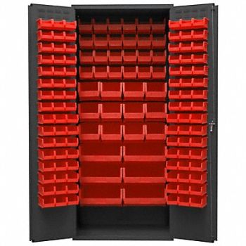 DURHAM MFG K4895 Bin Cabinet 84 x36 x24 Gray 138RedBns, 36EZ86