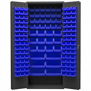 DURHAM MFG K4895 Bin Cabinet 84 x36 x24 Gray 138BlueBns, 36EZ87