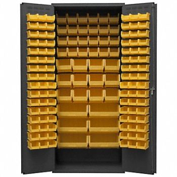 DURHAM MFG K4895 Bin Cabinet 84 x36 x24 Gray 138YlwBns, 36EZ88
