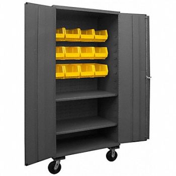 DURHAM MFG K4882 Bin Cabinet 80 x36 x24 Gray 12YlwBns, 36EZ46