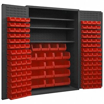 DURHAM MFG K4914 Bin Cabinet 72 x48 x24 Gray 138RedBns, 36EZ89