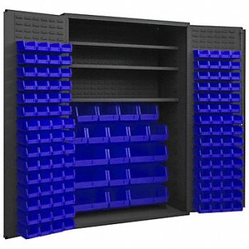 DURHAM MFG K4914 Bin Cabinet 72 x48 x24 Gray 138BlueBns, 36EZ90