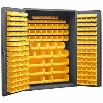 DURHAM MFG K4891 Bin Cabinet 72 x48 x24 Gray 186YlwBns, 36EZ94