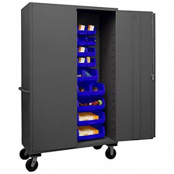 DURHAM MFG K4877 Bin Cabinet 80 x48 x24 Gray 42BlueBns, 36EZ54