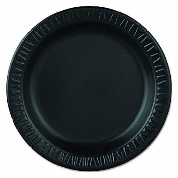 DART Disposable Foam Plate 9 in Black PK500, 39E391