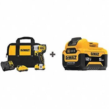 DEWALT Impact Driver 1/4 In Hex 12VDC, 355RV3