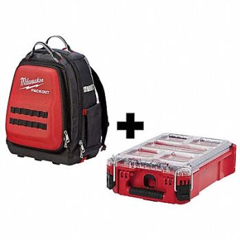 MILWAUKEE Tool Backpack General Purpose 48 Pockets, 356XD9