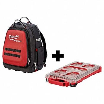 MILWAUKEE Tool Backpack General Purpose 48 Pockets, 356XE0