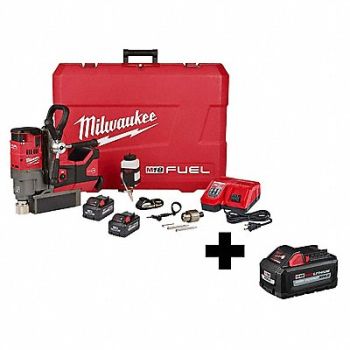 MILWAUKEE Magnetic Drill Kit 690 RPM 3 Batteries, 356XJ3
