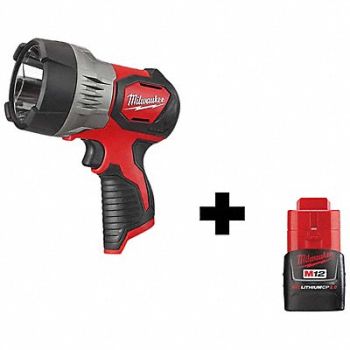 MILWAUKEE Cordless Flashlight M12 Battery, 356XL9