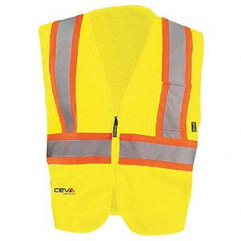 OCCUNOMIX Vest 2Tone Hi-Vis Yellow Ceva28 Logo L, 357GM7