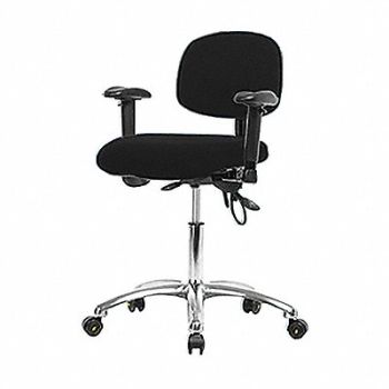 BLUE RIDGE ERGONOMICS Fab ESD Chr Desk Tilt AA Cstrs Blk, 358F04