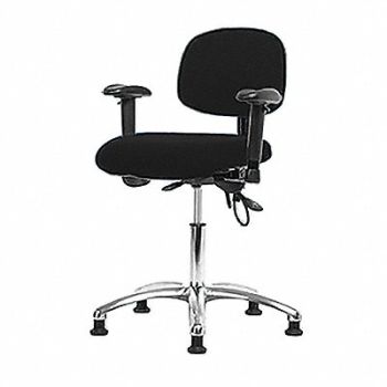 BLUE RIDGE ERGONOMICS Fab ESD Chr Desk Tilt Arms Stat Blk, 358F06