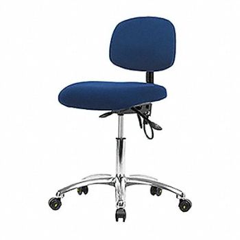 BLUE RIDGE ERGONOMICS Fabric ESD Chair Desk Casters Blue, 358F17