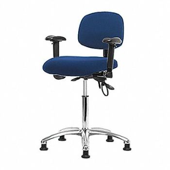 BLUE RIDGE ERGONOMICS Fab ESD Chr Med Tilt Arms Stat Blue, 358F23