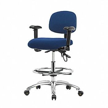 BLUE RIDGE ERGONOMICS Fab ESD Med Tilt AA FR Cstrs Blue, 358F25