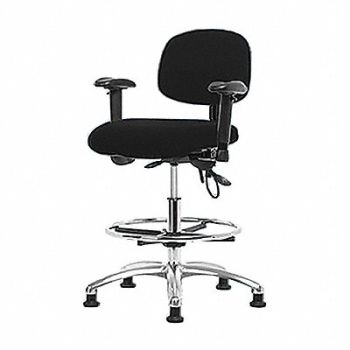 BLUE RIDGE ERGONOMICS Fab ESD Med Tilt AA FR Stat Blk, 358F26