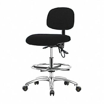 BLUE RIDGE ERGONOMICS Fab ESD Chr Med Tilt FR Cstrs Blk, 358F32