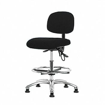 BLUE RIDGE ERGONOMICS Fab ESD Chr Med Tilt FR Glides Blk, 358F34