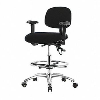 BLUE RIDGE ERGONOMICS Fab ESD Hi Tilt AA FR Cstrs Blk, 358F52