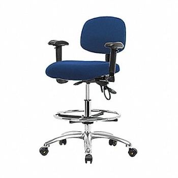 BLUE RIDGE ERGONOMICS Fab ESD Hi Tilt AA FR Cstrs Blue, 358F53