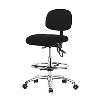 BLUE RIDGE ERGONOMICS Fab ESD Chr High Tilt FR Cstrs Blk, 358F56