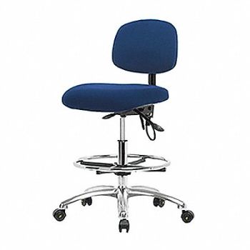 BLUE RIDGE ERGONOMICS Fab ESD Chr High Tilt FR Cstrs Blue, 358F57