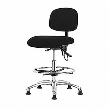 BLUE RIDGE ERGONOMICS Fab ESD Chr High Tilt FR Glides Blk, 358F58
