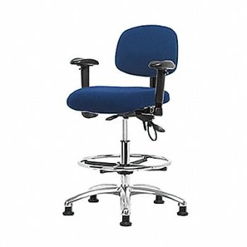 BLUE RIDGE ERGONOMICS Fab ESD Chr High Arms FR Stat Blue, 358F63