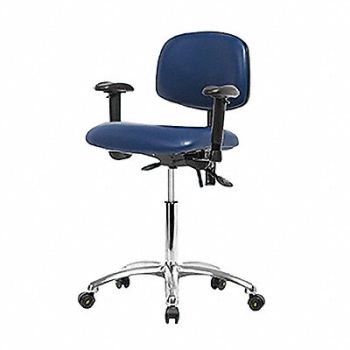BLUE RIDGE ERGONOMICS Vinyl ESD Dsk Tilt AA Cstrs Blue, 358F69