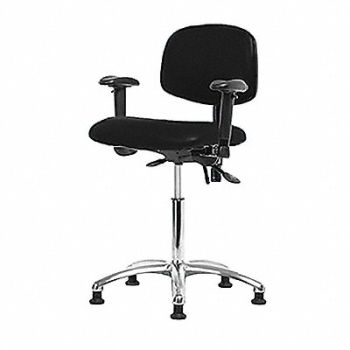 BLUE RIDGE ERGONOMICS Vinyl ESD Chr Desk Tilt AA Stat Blk, 358F70