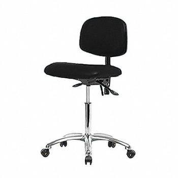 BLUE RIDGE ERGONOMICS Vinyl ESD Chair Desk Tilt Cstrs Blk, 358F72