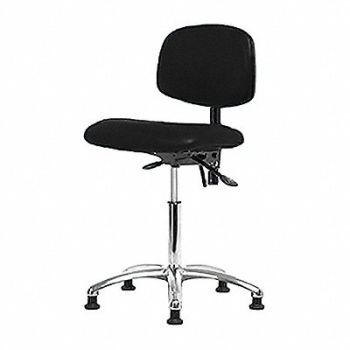 BLUE RIDGE ERGONOMICS Vinyl ESD Chair Desk Tilt Glides Blk, 358F74