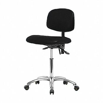 BLUE RIDGE ERGONOMICS Vinyl ESD Chair Desk Casters Black, 358F80