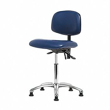BLUE RIDGE ERGONOMICS Vinyl ESD Chair Desk Glides Blue, 358F83