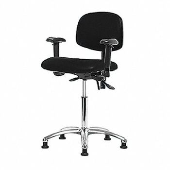BLUE RIDGE ERGONOMICS Vinyl ESD Chr Med Tilt AA Stat Blk, 358F86