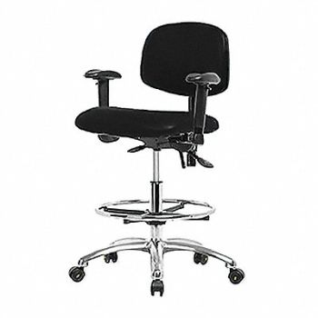BLUE RIDGE ERGONOMICS Vinyl ESD Med Tilt AA FR Cstrs Blk, 358F88