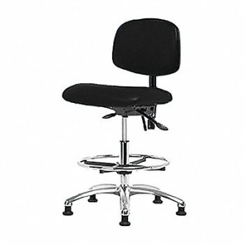 BLUE RIDGE ERGONOMICS Vinyl ESD Chr Med Tilt FR Stat Blk, 358F98
