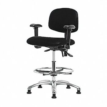 BLUE RIDGE ERGONOMICS Vinyl ESD Chr Med Arms FR Stat Blk, 358G07