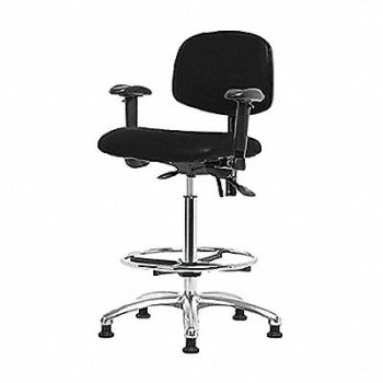 BLUE RIDGE ERGONOMICS Vinyl ESD Hi Tilt AA FR Stat Blk, 358G19