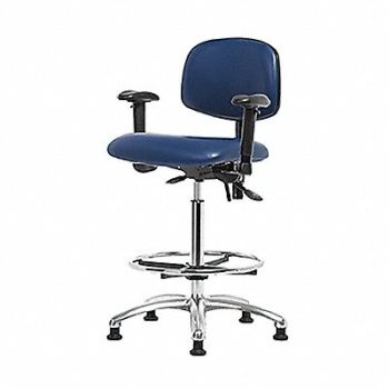 BLUE RIDGE ERGONOMICS Vinyl ESD Hi Tilt AA FR Stat Blue, 358G20