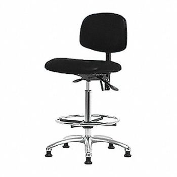 BLUE RIDGE ERGONOMICS Vinyl ESD Chr High Tilt FR Stat Blk, 358G23