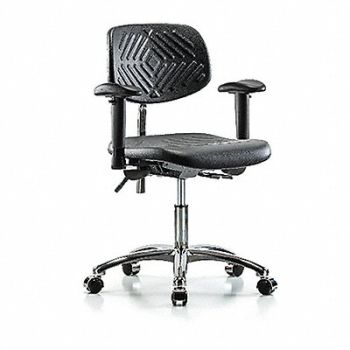BLUE RIDGE ERGONOMICS Poly CR Chair Low AA Cast Blk, 358L17