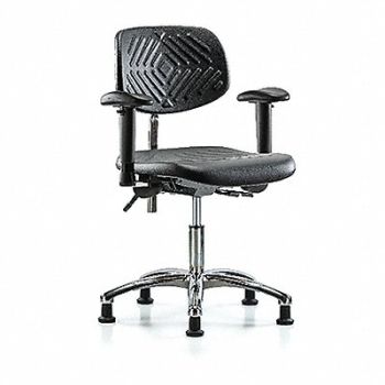 BLUE RIDGE ERGONOMICS Poly CR Chair Low AA Stat Blk, 358L18