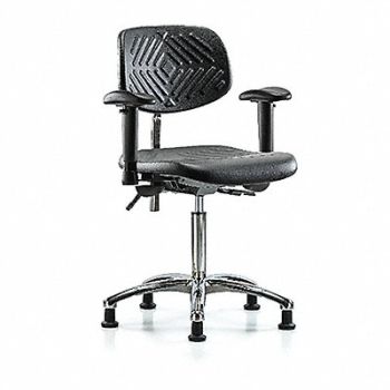 BLUE RIDGE ERGONOMICS Poly CR Chair Med Tilt AA Stat Blk, 358L22