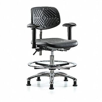 BLUE RIDGE ERGONOMICS Poly CR Chair Med AA FR Stat Blk, 358L32