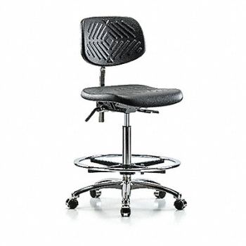BLUE RIDGE ERGONOMICS Poly CR Chair High Tilt FR Cast Blk, 358L39