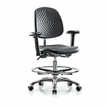 BLUE RIDGE ERGONOMICS Poly CR Chr Med Md Bk AA FR C Blk, 358L63
