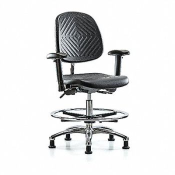 BLUE RIDGE ERGONOMICS Poly CR Chr Med Md Bk AA FR G Blk, 358L64