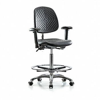 BLUE RIDGE ERGONOMICS Poly CR Chr Hi Md Bk AA FR C Blk, 358L73